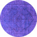 Round Oriental Purple Industrial Rug, urb1503pur