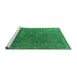 Sideview of Machine Washable Oriental Green Industrial Area Rugs, wshurb1503grn