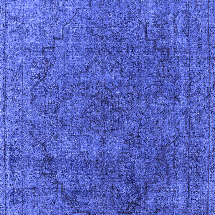 Machine Washable Oriental Blue Industrial Rug, wshurb1503blu