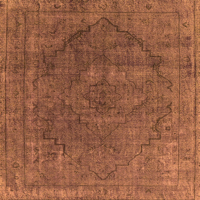 Square Oriental Orange Industrial Rug, urb1503org