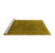 Sideview of Machine Washable Oriental Yellow Industrial Rug, wshurb1503yw