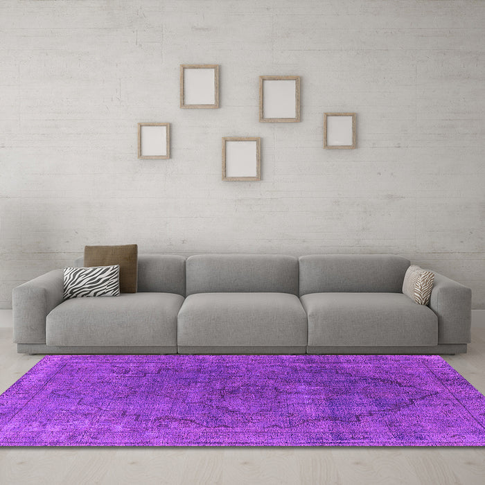Machine Washable Oriental Pink Industrial Rug in a Living Room, wshurb1503pnk