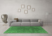 Machine Washable Oriental Emerald Green Industrial Area Rugs in a Living Room,, wshurb1503emgrn