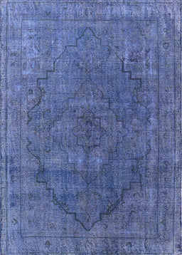 Machine Washable Industrial Modern Blue Rug, wshurb1503