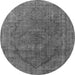 Round Oriental Gray Industrial Rug, urb1503gry