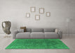 Machine Washable Oriental Green Industrial Area Rugs in a Living Room,, wshurb1503grn