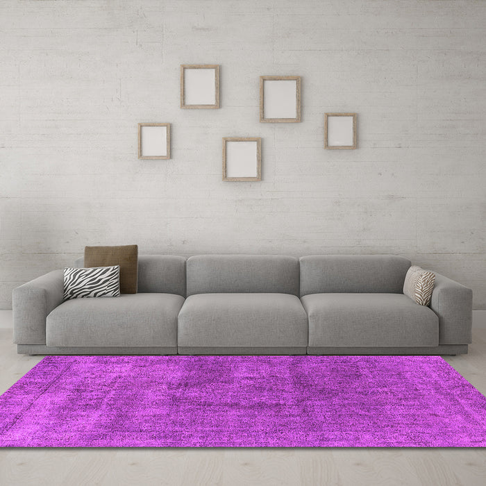 Machine Washable Oriental Pink Industrial Rug in a Living Room, wshurb1504pnk