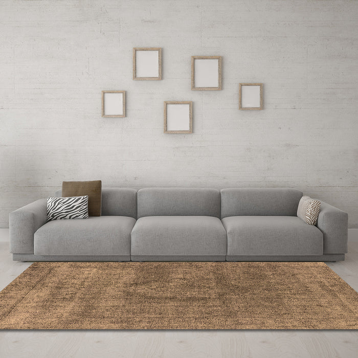 Machine Washable Oriental Brown Industrial Rug in a Living Room,, wshurb1504brn