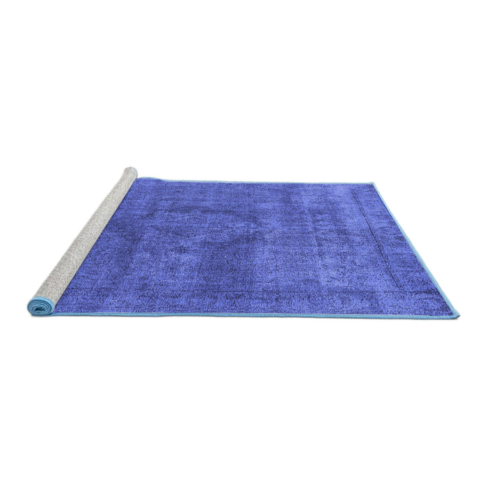 Sideview of Machine Washable Oriental Blue Industrial Rug, wshurb1504blu
