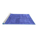 Sideview of Machine Washable Oriental Blue Industrial Rug, wshurb1504blu