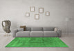 Machine Washable Oriental Green Industrial Area Rugs in a Living Room,, wshurb1504grn