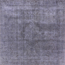 Square Mid-Century Modern Purple Oriental Rug, urb1504