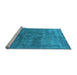 Sideview of Machine Washable Oriental Light Blue Industrial Rug, wshurb1504lblu