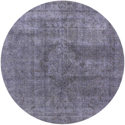 Round Mid-Century Modern Purple Oriental Rug, urb1504