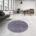 Round Machine Washable Industrial Modern Grape Purple Rug in a Office, wshurb1504