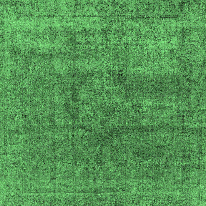 Square Machine Washable Oriental Emerald Green Industrial Area Rugs, wshurb1504emgrn