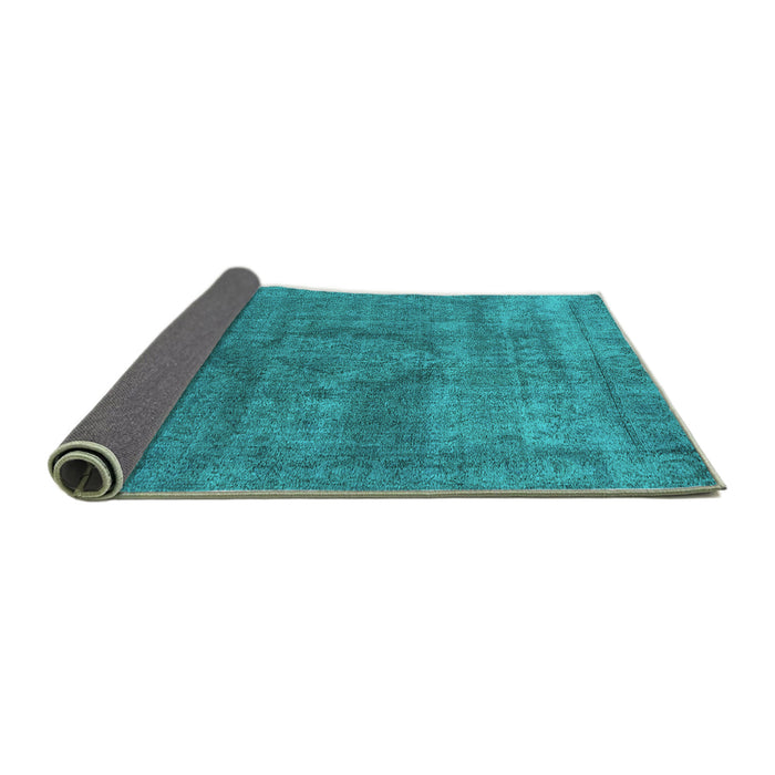 Sideview of Oriental Turquoise Industrial Rug, urb1504turq