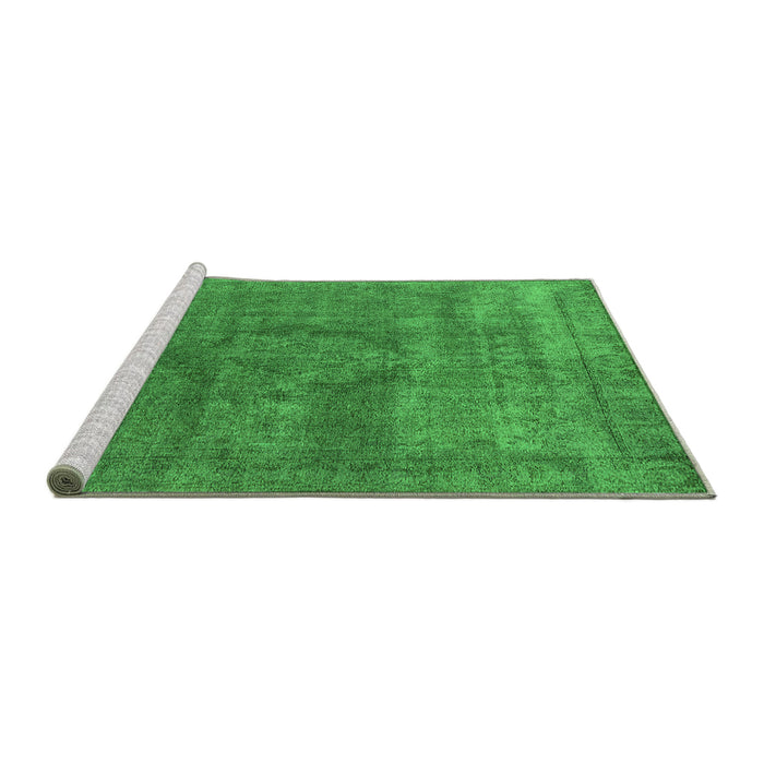 Sideview of Machine Washable Oriental Green Industrial Area Rugs, wshurb1504grn