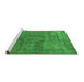 Sideview of Machine Washable Oriental Green Industrial Area Rugs, wshurb1504grn