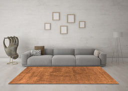 Machine Washable Oriental Orange Industrial Area Rugs in a Living Room, wshurb1504org