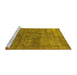 Sideview of Machine Washable Oriental Yellow Industrial Rug, wshurb1504yw