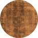 Round Machine Washable Oriental Orange Industrial Area Rugs, wshurb1505org