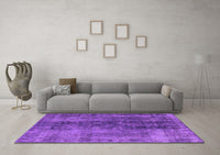 Machine Washable Oriental Purple Industrial Rug, wshurb1505pur