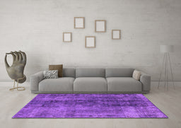 Machine Washable Oriental Purple Industrial Area Rugs in a Living Room, wshurb1505pur