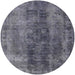 Round Mid-Century Modern Gray Oriental Rug, urb1505