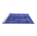 Sideview of Machine Washable Oriental Blue Industrial Rug, wshurb1505blu