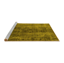 Sideview of Machine Washable Oriental Yellow Industrial Rug, wshurb1505yw