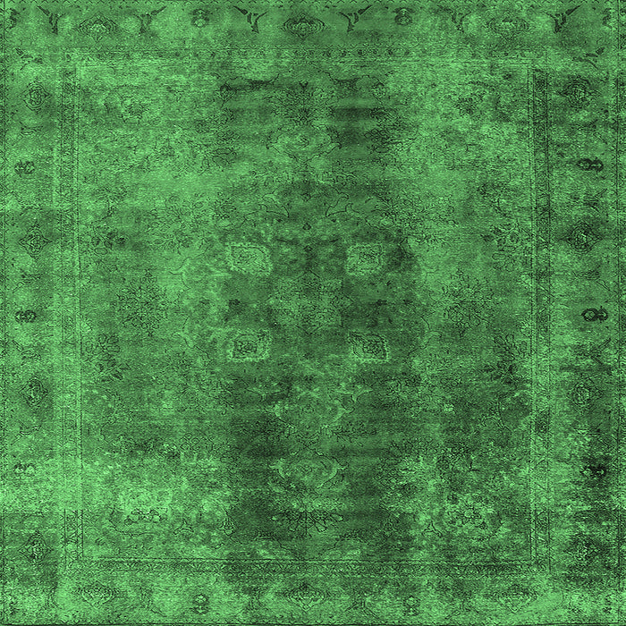 Square Oriental Emerald Green Industrial Rug, urb1505emgrn