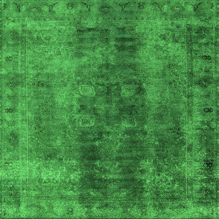 Square Oriental Green Industrial Rug, urb1505grn