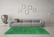 Machine Washable Oriental Green Industrial Area Rugs in a Living Room,, wshurb1506grn