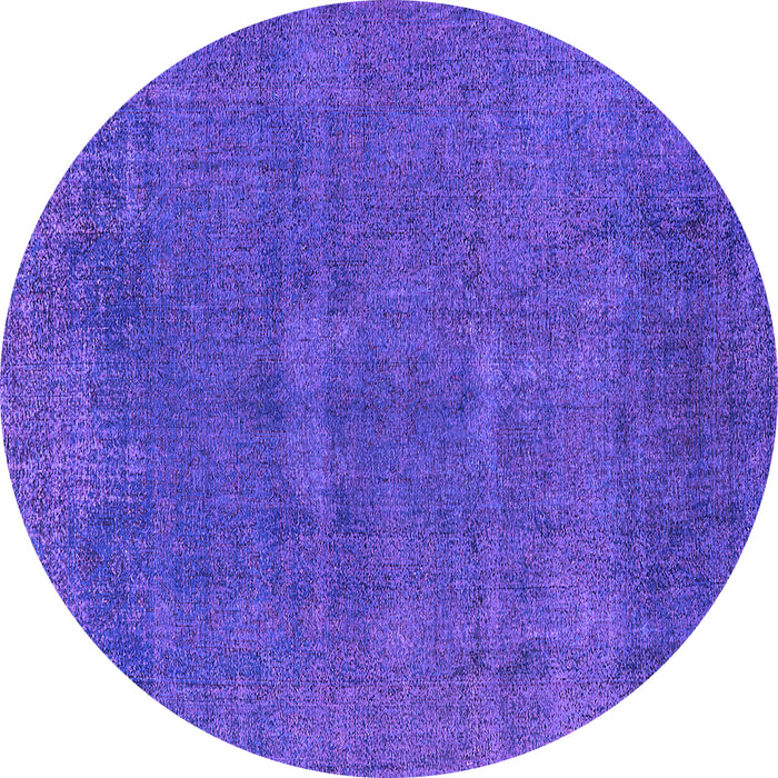 Round Machine Washable Oriental Purple Industrial Area Rugs, wshurb1506pur