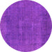 Round Oriental Pink Industrial Rug, urb1506pnk