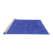 Sideview of Machine Washable Oriental Blue Industrial Rug, wshurb1506blu