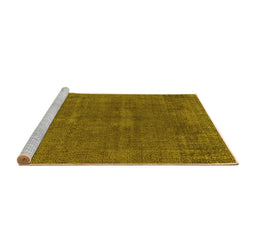 Sideview of Machine Washable Oriental Yellow Industrial Rug, wshurb1506yw
