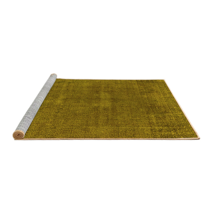 Sideview of Machine Washable Oriental Yellow Industrial Rug, wshurb1506yw