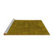 Sideview of Machine Washable Oriental Yellow Industrial Rug, wshurb1506yw