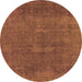 Round Oriental Orange Industrial Rug, urb1506org