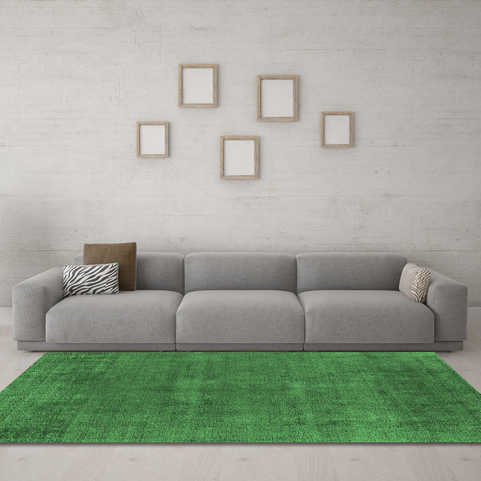 Machine Washable Oriental Emerald Green Industrial Area Rugs in a Living Room,, wshurb1506emgrn