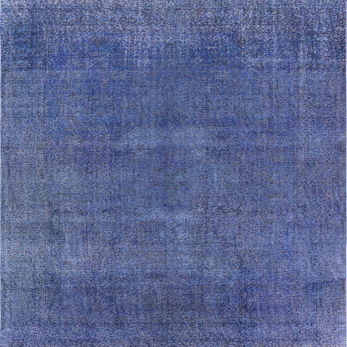 Square Mid-Century Modern Blue Oriental Rug, urb1506