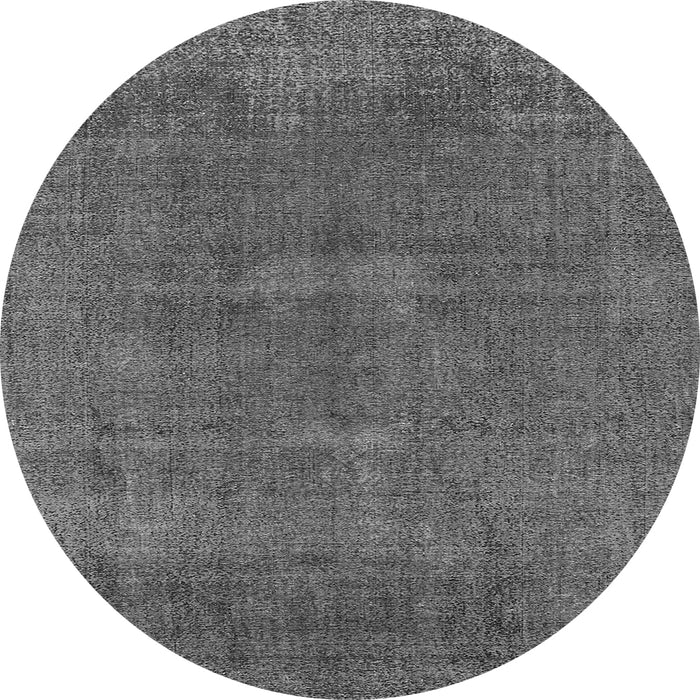 Round Oriental Gray Industrial Rug, urb1506gry