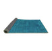 Sideview of Oriental Turquoise Industrial Rug, urb1506turq