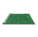 Sideview of Machine Washable Oriental Green Industrial Area Rugs, wshurb1506grn