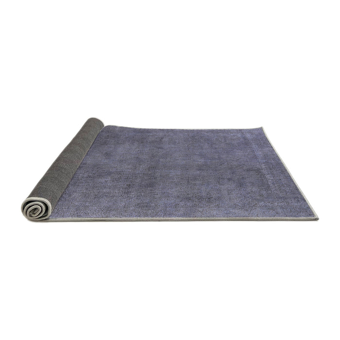 Sideview of Mid-Century Modern Slate Blue Grey Oriental Rug, urb1507