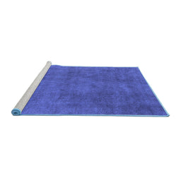 Sideview of Machine Washable Oriental Blue Industrial Rug, wshurb1507blu
