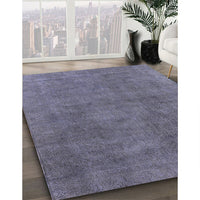 Mid-Century Modern Slate Blue Grey Oriental Rug, urb1507