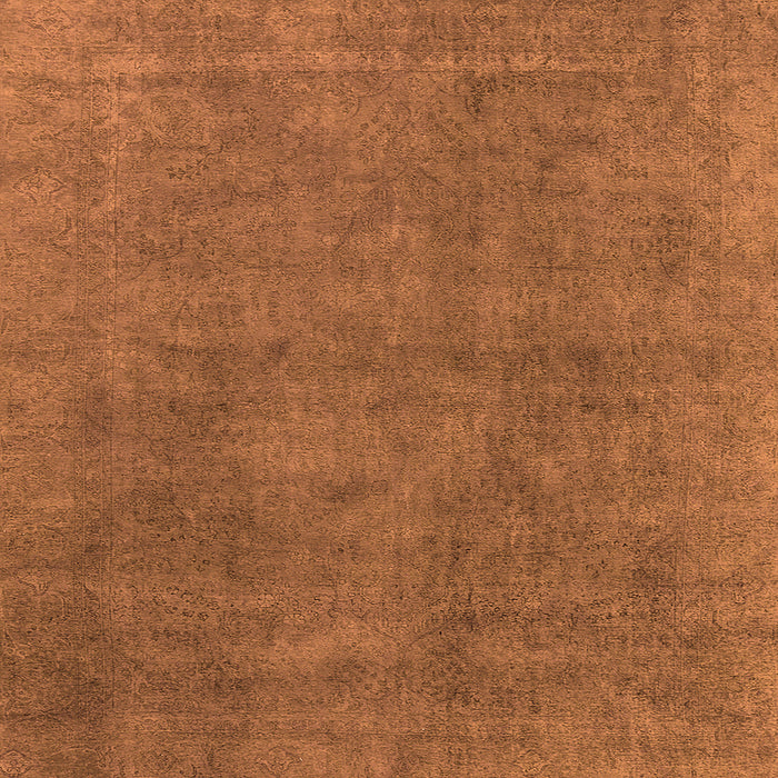 Square Machine Washable Oriental Orange Industrial Area Rugs, wshurb1507org